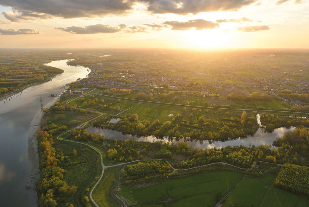 Luchtfoto Kruibeekse Polders aan de Schelde c Yves Adams Vilda