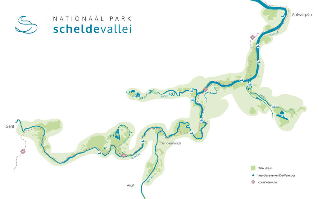 Nationaalparkscheldevallei kaart