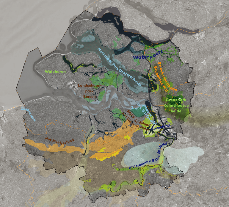 Kaart Geopark Schelde Delta Provincie Noord Brabant